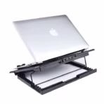 S100 Laptop Cooler – Silent 140mm RGB Fan, 9"-17" Support, Dual USB Ports, 4-Level Height Adjustment, Slim Design, 37×27.5×2.7cm, Plastic & Metal - Image 7