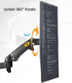 NB D20 Monitor Wall Mount Arm – 17"–27" Display Support, 360° Rotation, Tilt +35°/-50°, 2–7kg Load, Partition Wall Gas Strut Monitor Mount , VESA 75/100mm, Cable Management, Aluminum Steel Build - Image 3