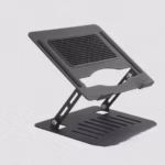N83 Foldable Laptop Stand – Adjustable Height & Angle, Graphite Finish, Aluminum Alloy, Ventilated Design with Storage, Compatible with Laptops/Tablets/Phones