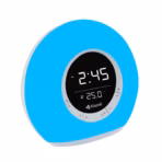 KISONLI Q6B RGB Touch Lamp Bluetooth Speaker – 5W Audio, 2400mAh Battery, Alarm Clock, FM Radio, TF Card Support, LCD Display, Warm/Color Light, White - Image 3