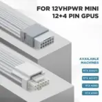 ASIAHORSE PCIe 5.0 16AWG GPU Extension Cable (12+4 Pin) – 1-End 180° White, 300mm, Alloy Copper Gold-Plated Terminals, Compatible with RTX 3090Ti, 40 & 50 Series - Image 4