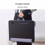 Laptop Stand P2 – Multi-Functional Lap Desk with Wrist Pad, Device Holder & Cushion | 42×32cm | Black - Image 6