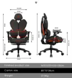 APEX SEAT EisenHart  Gaming Chair With 5D Chrome Armrests, Weight-Activated Recline, Customizable Multi-Tilt & Height , PU Casters, Matte Aluminum Base, Cashmere Leather Finish , 180KG Weight Capacity | Black with Indigo Accents  - Image 9