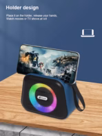 Kisonli S10 BT RGB Speaker: 5W Output Power, 1200mAh Battery, Mobile Phone Holder Design, RGB Lights, Bluetooth Connectivity, 2-5 Hours Playtime, Ideal for Music, Calls, and Entertainment. - Image 4
