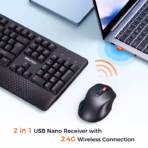 MEETION C4130 Wireless Keyboard & Mouse Combo – Black, Arabic/English Layout, 2.4GHz, Silent Keys, Adjustable DPI, Ergonomic, Plug & Play - Image 6