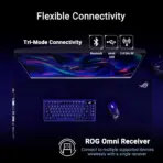 ASUS ROG Keris II Origin Wireless Gaming Mouse – Right-Handed Ergonomic, 65g, Tri-Mode Connectivity, 42K DPI, up to 127Hr Battery, ROG AimPoint Pro Sensor RGB 3-Zone Lighting 8000Hz Polling Rate Paracord PTFE Feet, Web-Based Configuration, PC/Mac Support | BLACK ~ 90MP04A0-BMAA00 - Image 9