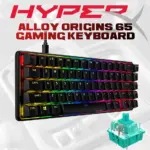 HyperX Alloy Origins 65 Gaming Keyboard – Aqua Tactile Switches, 65% Compact Aluminum Frame, RGB Backlit PBT Keycaps, Detachable USB-C, Anti-Ghosting & NGENUITY Control | BLACK ~ 56R64AA#ABA