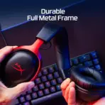 HyperX Cloud III – Wired Gaming Headset, PC, PS5, Xbox Series X|S, Angled 53mm Drivers, DTS Spatial Audio, Memory Foam, Durable Frame, Ultra-Clear 10mm Mic, USB-C, USB-A, 3.5mm | Black/Red   727A9AA - Image 4