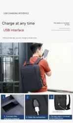 Business Slim Formal Laptop Backpack for up to 15.6 Inch - Durable Oxford Textile - USB Charging Port - Organized Compartments - Waterproof - Heavily Padded for Sensitive Electronics Impact Protection - RED - Image 25