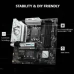 MSI B760M Gaming Plus WiFi DDR5 LGA1700 mATX Motherboard – 4x DIMMs DDR5 , PCIe 4.0 x16, Dual M.2 Gen4, Wi-Fi 6E, 2.5G LAN, DDR5 6800+ OC, USB 10Gbps, Supports Intel® Core™ 14th/ 13th/ 12th Gen  - Image 2