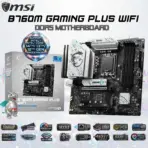 MSI B760M Gaming Plus WiFi DDR5 LGA1700 mATX Motherboard – 4x DIMMs DDR5 , PCIe 4.0 x16, Dual M.2 Gen4, Wi-Fi 6E, 2.5G LAN, DDR5 6800+ OC, USB 10Gbps, Supports Intel® Core™ 14th/ 13th/ 12th Gen 