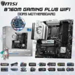 MSI B760M Gaming Plus WiFi DDR5 LGA1700 mATX Motherboard – 4x DIMMs DDR5 , PCIe 4.0 x16, Dual M.2 Gen4, Wi-Fi 6E, 2.5G LAN, DDR5 6800+ OC, USB 10Gbps, Supports Intel® Core™ 14th/ 13th/ 12th Gen 
