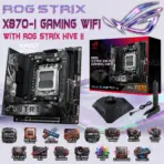 ASUS ROG STRIX X870-I Gaming WiFi Mini-ITX AM5 Motherboard with Hive II  – DDR5 8600+ OC, PCIe 5.0 x16 & M.2, Dual USB4 Type-C 40Gbps, WiFi 7, 2.5G LAN, AI Overclocking, for AMD Ryzen 9000 & 8000 & 7000 Series