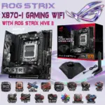 ASUS ROG STRIX X870-I Gaming WiFi Mini-ITX AM5 Motherboard with Hive II  – DDR5 8600+ OC, PCIe 5.0 x16 & M.2, Dual USB4 Type-C 40Gbps, WiFi 7, 2.5G LAN, AI Overclocking, for AMD Ryzen 9000 & 8000 & 7000 Series