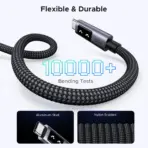 UGREEN UNO USB-C To USB-C PD Fast Charging Cable 1M 100W Smart LED Display Nylon Braided Durable Design 480Mbps Data Transfer Compatible With Laptops Tablets - Image 7