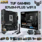 ASUS TUF GAMING B760M-PLUS WIFI II mATX Motherboard – LGA1700, DDR5 7800+ OC, PCIe 5.0 x16, Triple M.2 Gen4, WiFi 6E, 2.5G LAN, USB-C 20Gbps, for Intel 14th/13th Gen