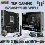 ASUS TUF GAMING B760M-PLUS WIFI II mATX Motherboard – LGA1700, DDR5 7800+ OC, PCIe 5.0 x16, Triple M.2 Gen4, WiFi 6E, 2.5G LAN, USB-C 20Gbps, for Intel 14th/13th Gen