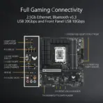 ASUS TUF GAMING B760M-PLUS WIFI II mATX Motherboard – LGA1700, DDR5 7800+ OC, PCIe 5.0 x16, Triple M.2 Gen4, WiFi 6E, 2.5G LAN, USB-C 20Gbps, for Intel 14th/13th Gen - Image 5