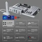 ASUS TUF Gaming Z890-Pro WiFi DDR5 Motherboard, LGA1851, 4× DIMMs 9066MHz, PCIe 5.0 4x M.2, Thunderbolt 4, WiFi 7, Intel 2.5G LAN, USB 20Gbps Type-C 30W PD, AI Overclocking ATX Motherboard, for  Intel Core Ultra Processors (Series 2) - Image 2