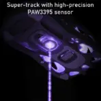 GravaStar Mercury M1 Pro Lavender Purple Gaming Mouse, PAW3395, 26000 DPI, 650 IPS, Tri Mode Wireless, 4K Polling Support, 5 Programmable Buttons, RGB, Magnesium Frame 88g - Image 7