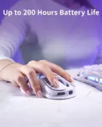 GravaStar Mercury M1 Pro Lavender Purple Gaming Mouse, PAW3395, 26000 DPI, 650 IPS, Tri Mode Wireless, 4K Polling Support, 5 Programmable Buttons, RGB, Magnesium Frame 88g - Image 6