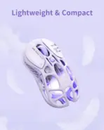 GravaStar Mercury M1 Pro Lavender Purple Gaming Mouse, PAW3395, 26000 DPI, 650 IPS, Tri Mode Wireless, 4K Polling Support, 5 Programmable Buttons, RGB, Magnesium Frame 88g - Image 9