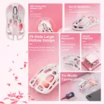 GravaStar Mercury M1 Pro Tri Mode Wireless Sakura Pink Gaming Mouse, PAW3395, 26000 DPI, 650 IPS, 200H Battery, 4K Polling Support, RGB, Magnesium Frame, 5 Programmable Buttons - Image 3