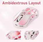 GravaStar Mercury M1 Pro Tri Mode Wireless Sakura Pink Gaming Mouse, PAW3395, 26000 DPI, 650 IPS, 200H Battery, 4K Polling Support, RGB, Magnesium Frame, 5 Programmable Buttons - Image 6