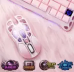 GravaStar Mercury M1 Pro Tri Mode Wireless Sakura Pink Gaming Mouse, PAW3395, 26000 DPI, 650 IPS, 200H Battery, 4K Polling Support, RGB, Magnesium Frame, 5 Programmable Buttons - Image 7