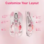 GravaStar Mercury M1 Pro Tri Mode Wireless Sakura Pink Gaming Mouse, PAW3395, 26000 DPI, 650 IPS, 200H Battery, 4K Polling Support, RGB, Magnesium Frame, 5 Programmable Buttons - Image 9