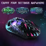 GravaStar Mercury X Pro Neon Graffiti Tri Mode Wireless Gaming Mouse, PAW3950, 32000 DPI, 8K Polling, 49g Ultra Light,  RGB, Magnesium Skeleton, 5 Programmable Buttons, 110H Battery - Image 4