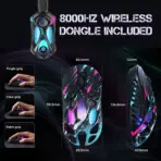 GravaStar Mercury X Pro Neon Graffiti Tri Mode Wireless Gaming Mouse, PAW3950, 32000 DPI, 8K Polling, 49g Ultra Light,  RGB, Magnesium Skeleton, 5 Programmable Buttons, 110H Battery - Image 6