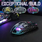 GravaStar Mercury X Pro Neon Graffiti Tri Mode Wireless Gaming Mouse, PAW3950, 32000 DPI, 8K Polling, 49g Ultra Light,  RGB, Magnesium Skeleton, 5 Programmable Buttons, 110H Battery - Image 7