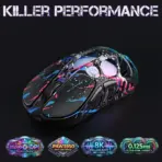GravaStar Mercury X Pro Neon Graffiti Tri Mode Wireless Gaming Mouse, PAW3950, 32000 DPI, 8K Polling, 49g Ultra Light,  RGB, Magnesium Skeleton, 5 Programmable Buttons, 110H Battery - Image 8