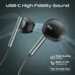 Promate Laxi-S USB-C High-Fidelity Stereo Earphones With 14mm Drivers, ENC Mic, Bluetrum A1007 Chipset, Aluminum Housing, Inline Control, 104dB, 32Ω, 1.2m Cable - Image 7