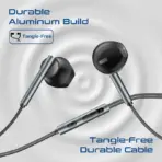 Promate Laxi-S USB-C High-Fidelity Stereo Earphones With 14mm Drivers, ENC Mic, Bluetrum A1007 Chipset, Aluminum Housing, Inline Control, 104dB, 32Ω, 1.2m Cable