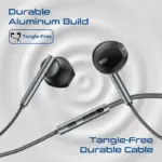 Promate Laxi-S USB-C High-Fidelity Stereo Earphones With 14mm Drivers, ENC Mic, Bluetrum A1007 Chipset, Aluminum Housing, Inline Control, 104dB, 32Ω, 1.2m Cable