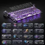 GravaStar Mercury V75 Pro Iron Purple Wired Magnetic Gaming Keyboard, 8KHz Polling, 0.125ms Latency, 256K Scan, 0.005mm Precision, Rapid Trigger, RGB, 75% Layout Hot Swap Aluminum Gateron Switch - Image 2