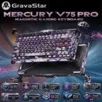 GravaStar Mercury V75 Pro Iron Purple Wired Magnetic Gaming Keyboard, 8KHz Polling, 0.125ms Latency, 256K Scan, 0.005mm Precision, Rapid Trigger, RGB, 75% Layout Hot Swap Aluminum Gateron Switch
