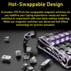 GravaStar Mercury V75 Pro Iron Purple Wired Magnetic Gaming Keyboard, 8KHz Polling, 0.125ms Latency, 256K Scan, 0.005mm Precision, Rapid Trigger, RGB, 75% Layout Hot Swap Aluminum Gateron Switch - Image 11