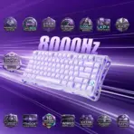 GravaStar Mercury V75 Lavender Purple Magnetic Wired Keyboard, 8KHz Polling, 0.125ms, 256K Scan, 0.005mm Precision, Rapid Trigger, RGB, 75% Layout, Hot Swap, Semi-Aluminum Build - Image 2