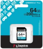 Kingston 64GB Canvas Go Plus SD Card 200MB/s UHS-I U3 V30 Class 10 High-Speed 4K Ultra HD Recording Lightweight Rugged Design For DSLR Cameras SDG4/64GB - Image 2