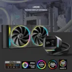 DeepCool LM240 240mm Liquid CPU Cooler with 2.4 Inch IPS Display, ARGB PWM Fans, 6th Gen Pump Anti Leak, Intel LGA1700 AM5 AM4, Real-Time Monitoring | BLACK  - Image 2