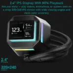 DeepCool LM240 240mm Liquid CPU Cooler with 2.4 Inch IPS Display, ARGB PWM Fans, 6th Gen Pump Anti Leak, Intel LGA1700 AM5 AM4, Real-Time Monitoring | BLACK  - Image 3