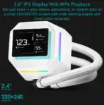 DeepCool LM240 240mm Liquid CPU Cooler with 2.4 Inch IPS Display, ARGB PWM Fans, 6th Gen Pump Anti Leak, Intel LGA1700 AM5 AM4, Real-Time Monitoring | WHITE - Image 3
