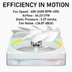 DeepCool LM240 240mm Liquid CPU Cooler with 2.4 Inch IPS Display, ARGB PWM Fans, 6th Gen Pump Anti Leak, Intel LGA1700 AM5 AM4, Real-Time Monitoring | WHITE - Image 5