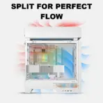 DeepCool CL6600 WH ATX Case With Preinstalled 360mm Liquid Cooler & Dual ARGB Fans, Split Chamber Design, 413mm GPU Support, FDB Fans, High Airflow Tempered Glass | WOOD/WHITE - Image 3