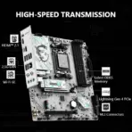 MSI B840M Gaming Plus WiFi6E AM5 mATX Motherboard, DDR5 8000+ OC PCIe 4.0 Dual M.2 2.5G LAN WiFi 6E USB 10Gbps AI Cooling 7+2+1 Power, Supports AMD Ryzen™ 9000  8000 7000 Series  - Image 3