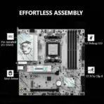 MSI B840M Gaming Plus WiFi6E AM5 mATX Motherboard, DDR5 8000+ OC PCIe 4.0 Dual M.2 2.5G LAN WiFi 6E USB 10Gbps AI Cooling 7+2+1 Power, Supports AMD Ryzen™ 9000  8000 7000 Series  - Image 4