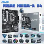 ASUS Prime H610M-A D4 mic-ATX DDR4 Motherboard, LGA1700, 2 x DIMM up to 64GB, PCIe 4.0, Dual M.2, USB 3.2 Gen2, HDMI DP D-Sub, Intel 1Gb LAN, Aura Sync, for Intel® Core 14th  13th  12th Gen